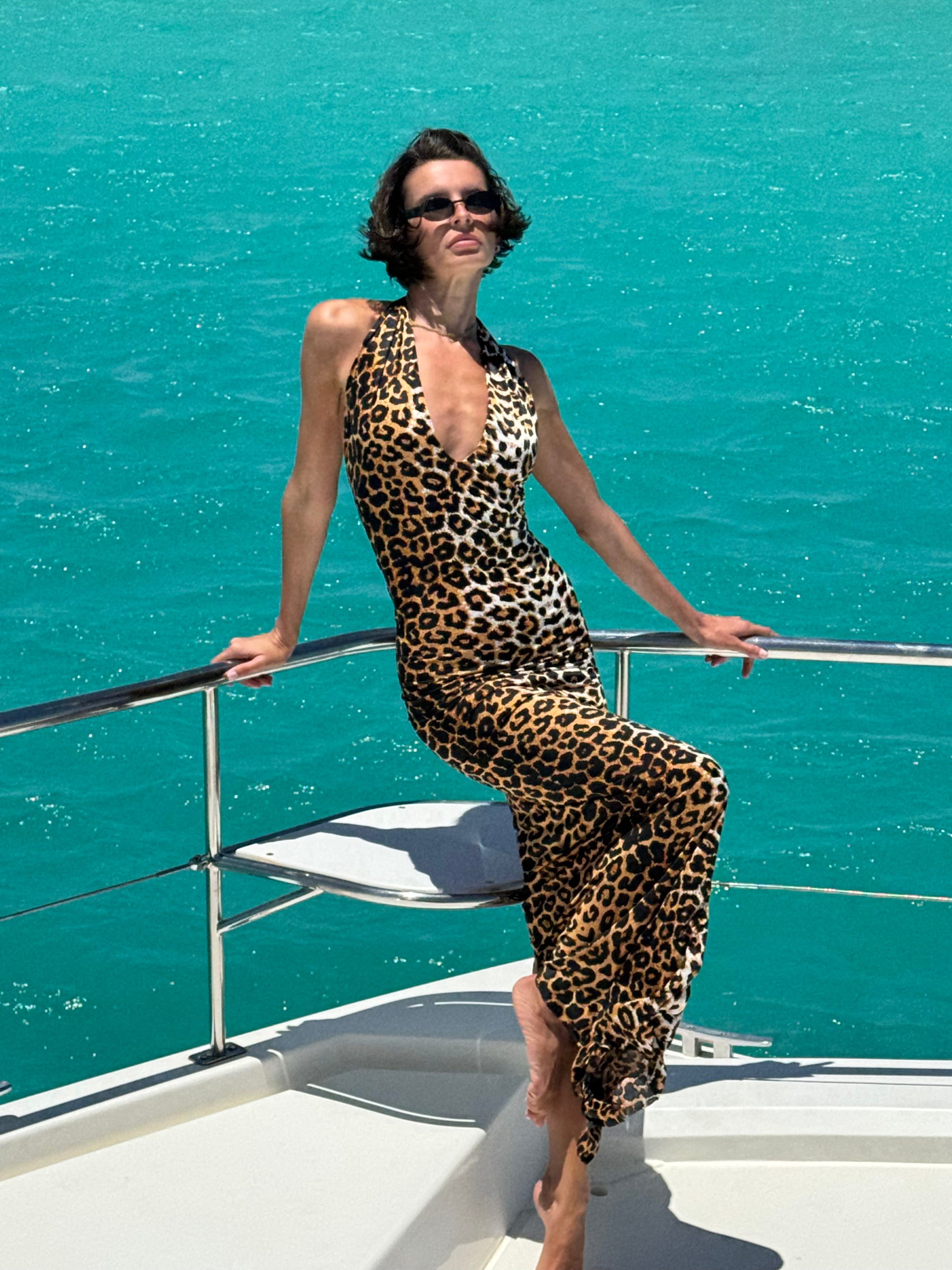Leopard Backless Dress meiji Leopard Backless Dress meiji
