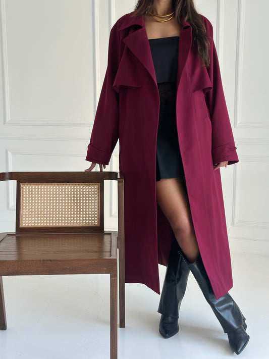 Trench Coat - Burgundy