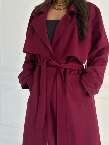 Trench Coat - Burgundy